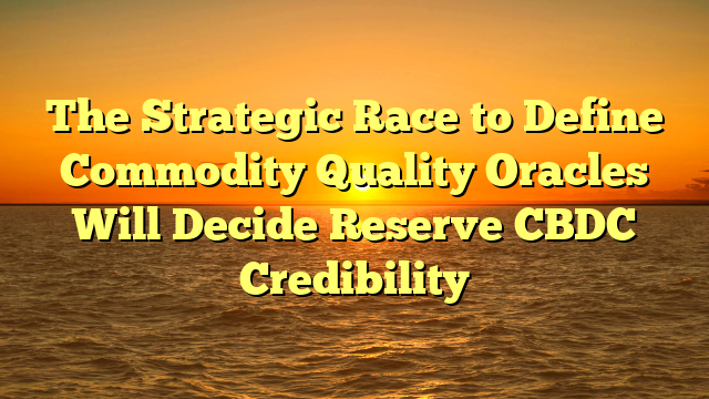 The Strategic Race to Define Commodity Quality Oracles Will Decide Reserve CBDC Credibility