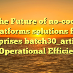 The Future of no-code platforms solutions for enterprises batch30_article80 for Operational Efficiency