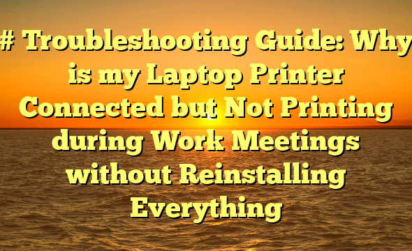 # Troubleshooting Guide: Why is my Laptop Printer Connected but Not Printing during Work Meetings without Reinstalling Everything